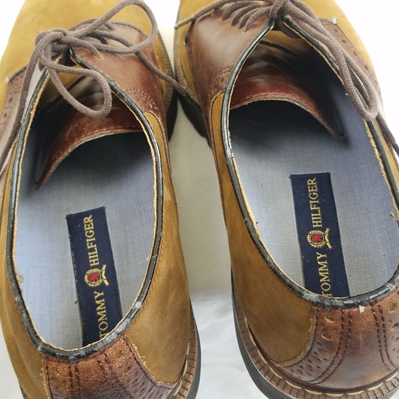 Tommy Hilfiger 10.5 Mens Oxford Saddle Shoes Brown - Picture 7 of 8